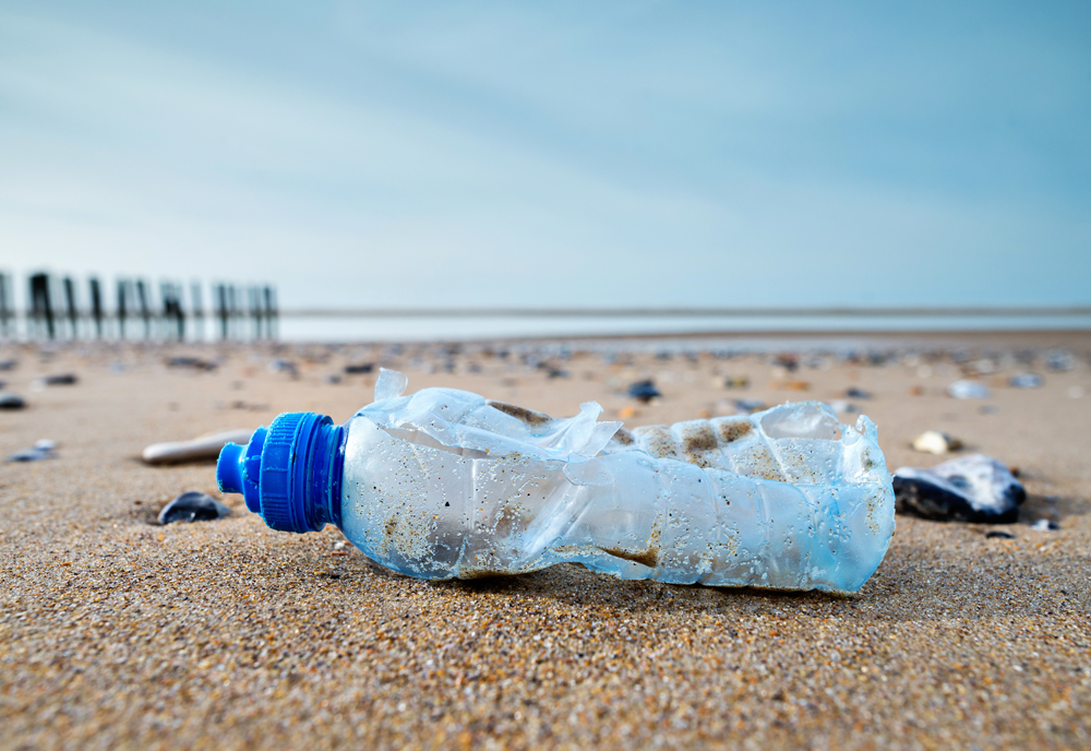 Plastic trash on beach